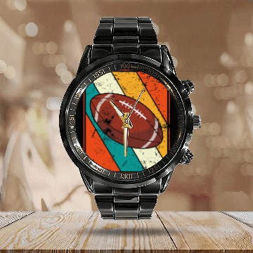 Discover Sport Rugby Retro Design Men And Women Baseball Tees Calendar Steel Band Watch