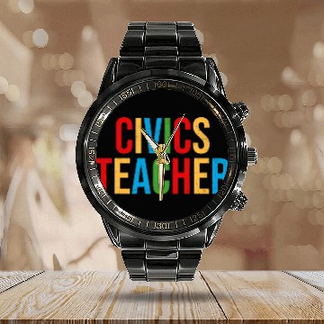 Discover Civics Teacher Appreciation Back To School Back To School 1 Baseball Tees Calendar Steel Band Watch