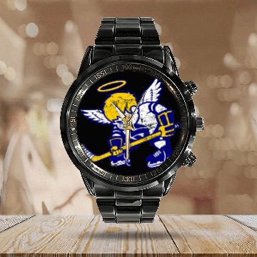 Discover Sport Hockey Defunct Minnesota Fighting Saints Calendar Steel Band Watch