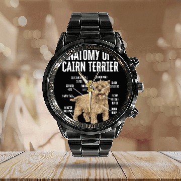 Discover Cairn Terrier Pet Anatomy Of A Calendar Steel Band Watch