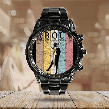 Discover Sport Basketball Periodic Table Elements Science Nerd Basketballer Calendar Steel Band Watch