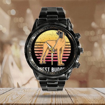Discover Great Dane Pet German Mastiff Great Dane Sunset 29 9 1 Zip Calendar Steel Band Watch