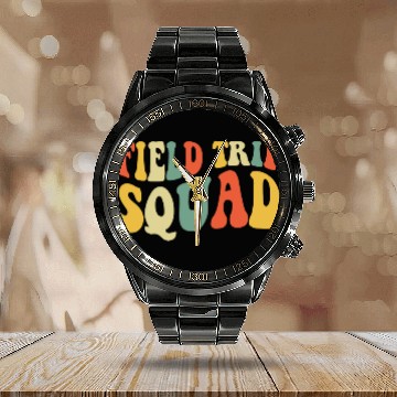 Discover Field Trip Squad For Teacher Kids Groovy Field Day 2024 Calendar Steel Band Watch