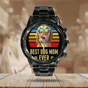 Discover Coonhound Pet Redbone Coonhound bests Dog Mom Ever Retro Sunset Calendar Steel Band Watch