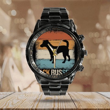 Discover Jack Russell Pet Retro vintages Dog Lover Calendar Steel Band Watch