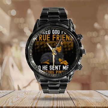 Discover Miniature Pinscher Pet I Asked God For A True Friend Min Pin Calendar Steel Band Watch