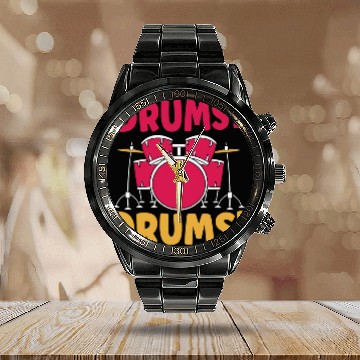 Discover Funny Drummer Set Percussion Music Rock Musician Drums Baseball Tees Calendar Steel Band Watch
