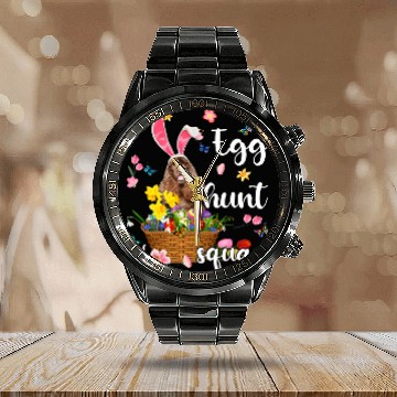 Discover Cocker Spaniel Pet American Cocker Spaniel Happy Easter Day Colorful Egg Hunt Zip Calendar Steel Band Watch