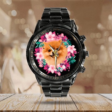 Discover Pomeranian Pet Priceless Pomeranian Summer Nostalgia Calendar Steel Band Watch