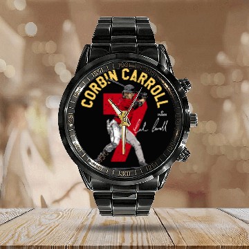 Discover Sport Baseball MLBPA Major League Baseball Corbin Carroll MLBCARR1002 Calendar Steel Band Watch