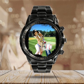 Discover Sport Baseball Cat Baseball Lover Maine Coon Cat Playing Baseball Tees Calendar Steel Band Watch