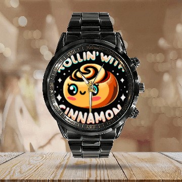 Discover Cinnamon Baker Enthusiast Baking Lover Design Baseball Tees Calendar Steel Band Watch