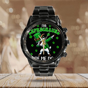 Discover The Leprechauns Do It Patricks Day Shamrocks Goat Baseball Tees Calendar Steel Band Watch