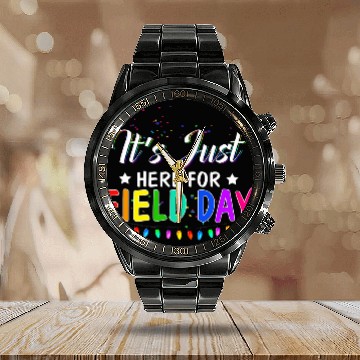 Discover Field Day Quote Slogan Student Child Kid Coachs Fun Baseball Tees Calendar Steel Band Watch