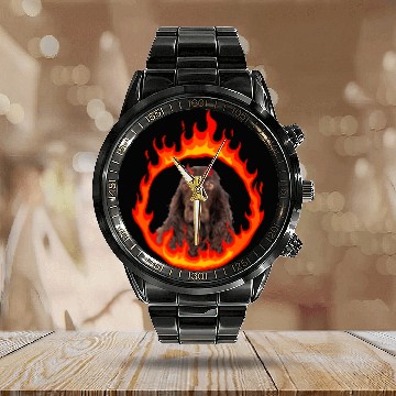 Discover Field Spaniel Pet Devil Dog Calendar Steel Band Watch