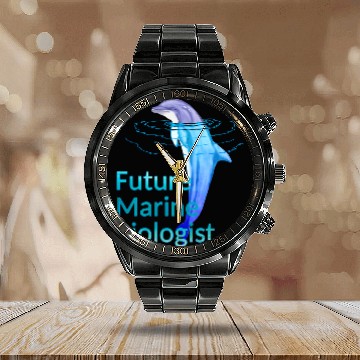 Discover Love for Marine Life Future Marine Biologist Calendar Steel Band Watch