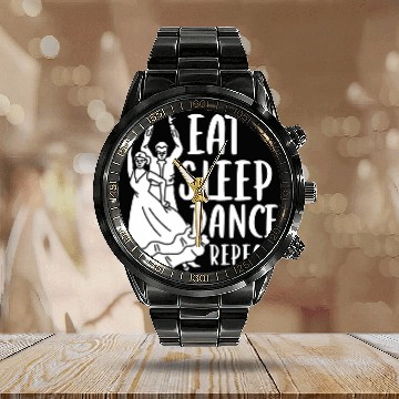 Discover Eat Sleep Dance Repeat Choreographer Dancing Dance Teacher Zip Calendar Steel Band Watch