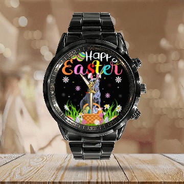 Discover Cane Corso Pet Bunny Egg Hunt Funny Cane Corso Happy Easter Calendar Steel Band Watch