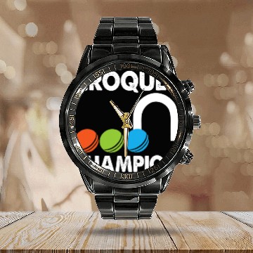 Discover Sport Croquet Funny Gift Croquet Champion Baseball Tees Calendar Steel Band Watch