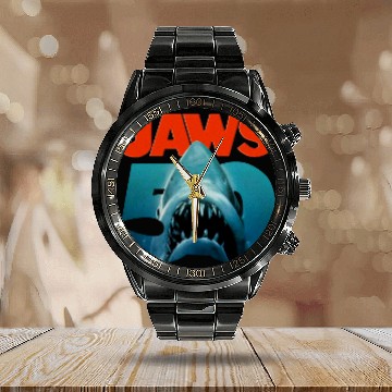 Discover Jaws 50th Anniversary Vintage Baseball Jerseys Calendar Steel Band Watch