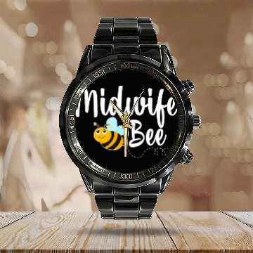 Discover Midwife Bee Bumblebee Funny Calendar Steel Band Watch