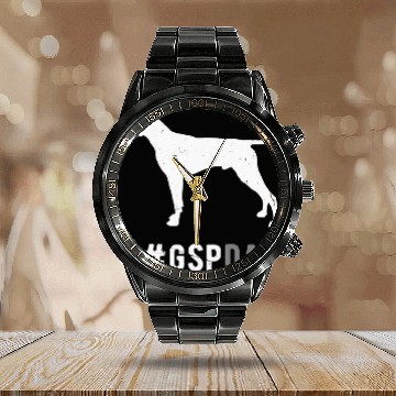 Discover German Shorthaired Pet Dad Gift For Men Funny GSP Baseball Tees Calendar Steel Band Watch