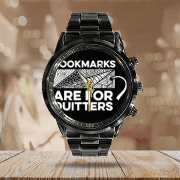 Discover Bookmarks Are For Quitters Bookworm Book Reader Librarian Calendar Steel Band Watch
