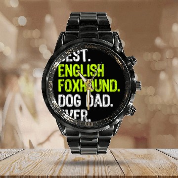 Discover Foxhound Pet Dog Dad Fathers Day 8 Calendar Steel Band Watch