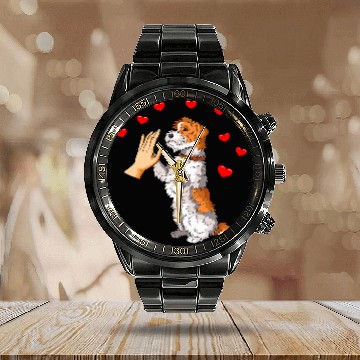Discover Fox Terrier Pet Wire hair fox terrier stuffed animal Baseball Tees Calendar Steel Band Watch
