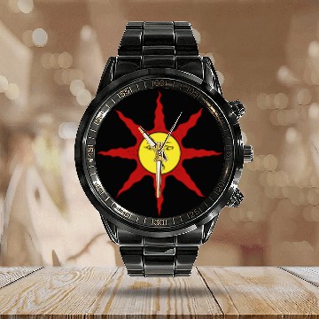 Discover Praise The Sun Dark Souls Calendar Steel Band Watch