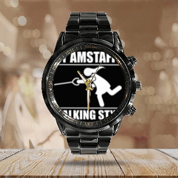 Discover Humorous Amstaff Women Walking Style Zip Calendar Steel Band Watch