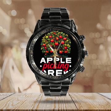 Discover Apple Picking Apple Tree Apple Fruit Lover Apple Farmer 214 Calendar Steel Band Watch