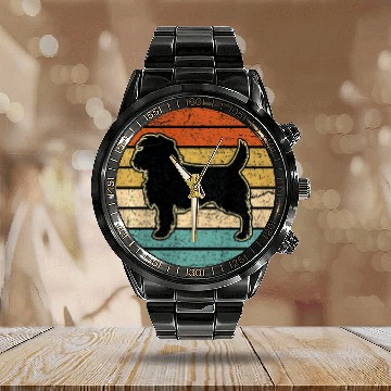 Discover Kids Affenpoo Dog Gift Affenpinscher Poodle Mix Calendar Steel Band Watch
