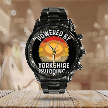 Discover Powered By Yorkshire Pudding Calendar Steel Band Watch