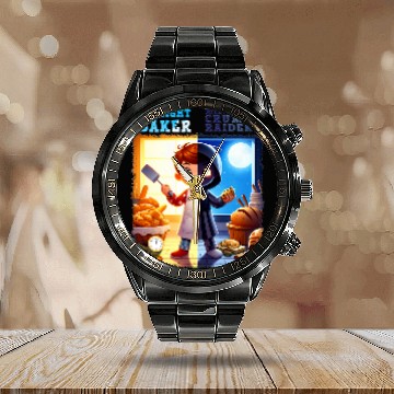 Discover Daylight Baker Midnight Crumb Raider Calendar Steel Band Watch