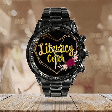 Discover Reading Teacher Back School Special Literacy Coachs Squad 7 Zip Calendar Steel Band Watch