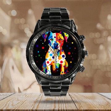 Discover Pitbull Pet September Dot Day Pitbull Polka Dot Dog Lovers Design Calendar Steel Band Watch