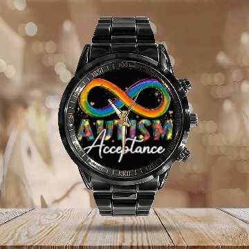Discover Autism Puzzle Acceptance Special Education Teacher Gifts 38 Baseball Tees Calendar Steel Band Watch