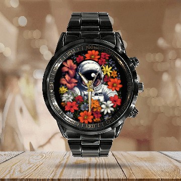 Discover astronaut in flowers cottagecore style for astronauts 3 Baseball Tees Calendar Steel Band Watch