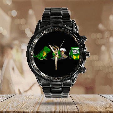 Discover Dinosaur Pet Science Dinosaur Solid Liquid Gas Teacher Funny Calendar Steel Band Watch