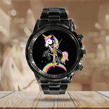 Discover Unicorn Pet Colorful Unicorn Rainbow 2 Baseball Tees Calendar Steel Band Watch
