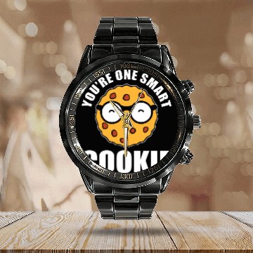 Discover Youre One Smart Cookie Specialty Baker Calendar Steel Band Watch