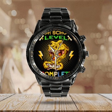 Discover Dinosaur Pet High school Level Complete Gamer Graduation Calendar Steel Band Watch