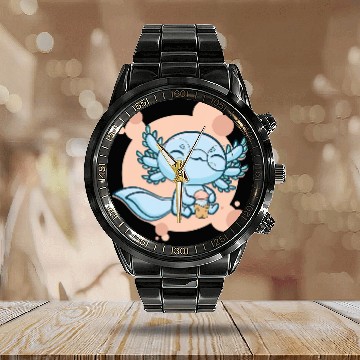 Discover Axolotls Pet Bubble Tea Boba Ambystoma Mexicanum Walking Fish Baseball Tees Calendar Steel Band Watch