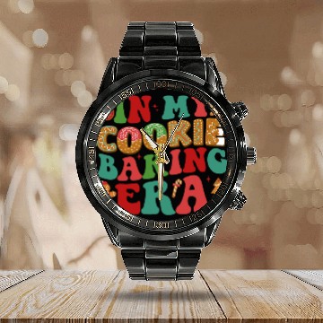 Discover In My Cookie Baking Era Baker Christmas Cookie Baking Crew Calendar Steel Band Watch