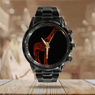 Discover Giraffe Pet Mandala Calendar Steel Band Watch