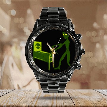 Discover Aliens UFO Space Party PINBALL GAME Ancient Alien Theorist Baseball Tees Calendar Steel Band Watch