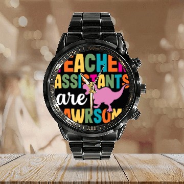 Discover Dinosaur Pet Teacher Assistant Teaching School Appreciation Baseball Tees Calendar Steel Band Watch