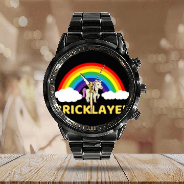 Discover Bricklayer Construction Job Satirical Baseball Tees Calendar Steel Band Watch
