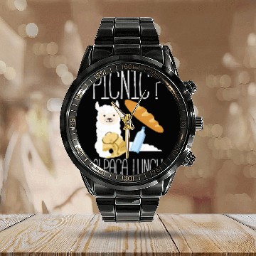 Discover Llama Pet Picnic Alpaca Lunch Saying Picnic Alpacas Baseball Tees Calendar Steel Band Watch